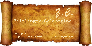 Zeitlinger Celesztina névjegykártya